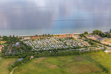 Aerial view of Camping HOLNIS in the district Bockholm in Glücksburg in the state Schleswig Holstein, Germany