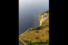 Aerial photograpy of Water surface at the seaside in the Flensburger Foerde in Holnis in the state Schleswig-Holstein, Germany