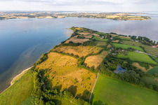 Water surface at the seaside in the Flensburger Foerde in Holnis in the state Schleswig-Holstein, Germany from above