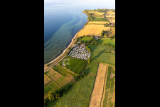 Aerial view of Campsite in the district Habernis in Steinberg in the state Schleswig Holstein, Germany