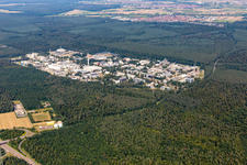 KIT Campus North from the southwest in the district Leopoldshafen in Eggenstein-Leopoldshafen in the state Baden-Wuerttemberg, Germany