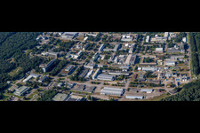 Campus building of the university KIT - Campus Nord (former Nuclear research centre Karlsruhe) behind Leopoldshafen in Eggenstein-Leopoldshafen in the state Baden-Wuerttemberg, Germany