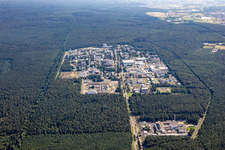 KIT Campus North from the north in the district Leopoldshafen in Eggenstein-Leopoldshafen in the state Baden-Wuerttemberg, Germany