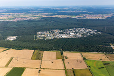 KIT Campus North from the west in the district Leopoldshafen in Eggenstein-Leopoldshafen in the state Baden-Wuerttemberg, Germany
