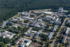 Research building and office complex of Karlsruhe Institute of Technologie Campus Nord with Institute of Meteorologie and Climate-research, IKET, ITEP, wbk Institute of Production-technique, Institut fuer Astroteilchenphysik (IAP) in Eggenstein-Leopoldshafen in the state Baden-Wurttemberg, Germany