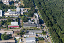 Research building and office complex of Karlsruhe Institut of Technology Campus Nord with Institut fuer Meteorologie und Klimaforschung in Eggenstein-Leopoldshafen in the state Baden-Wurttemberg, Germany