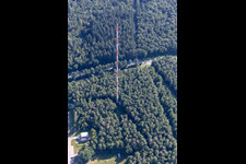Tower for measuring radioactive pollution of the air of the KIT Campus North (former Nuclear research Centre Karlsruhe) in Eggenstein-Leopoldshafen in the state Baden-Wuerttemberg