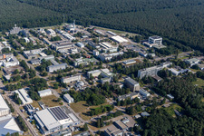 Research building and office complex of Karlsruhe Institute of Technology Campus Nord with Institute of Microstructure, ITEP, Institut fuer Astroteilchenphysik, LEVKIN Lab at the Eggensteiner Str. in Eggenstein-Leopoldshafen in the state Baden-Wurttemberg, Germany