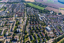 District Leopoldshafen in Eggenstein-Leopoldshafen in the state Baden-Wuerttemberg, Germany out of the air
