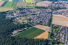 Aerial photograpy of Rheinzabern in the state Rhineland-Palatinate, Germany