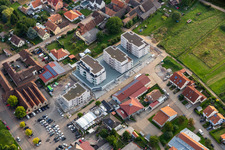 Aerial view of New buildings on Silvanerstr in the district Schweigen in Schweigen-Rechtenbach in the state Rhineland-Palatinate, Germany