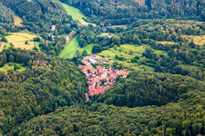 Oberschlettenbach in the state Rhineland-Palatinate, Germany from above