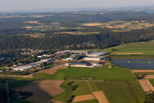 Industrial and commercial area along the Hummelbuehlstrasse in Betzweiler in the state Baden-Wuerttemberg, Germany