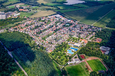 From the south in Waghäusel in the state Baden-Wuerttemberg, Germany