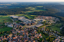 Aerial view of City view on down town in Lossburg in the state Baden-Wuerttemberg, Germany