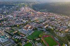 City area with outside districts and inner city area in Freudenstadt in the state Baden-Wuerttemberg, Germany