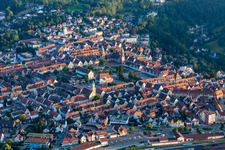 Aerial view of Germany's largest marketplace in Freudenstadt in the state Baden-Wuerttemberg, Germany