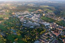 Aerial view of Industrial area in Freudenstadt in the state Baden-Wuerttemberg, Germany