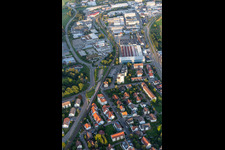 Aerial photograpy of Robert-Bürkle-Straße industrial area in Freudenstadt in the state Baden-Wuerttemberg, Germany
