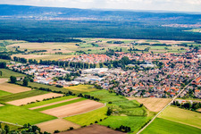 Aerial view of From the west in Reilingen in the state Baden-Wuerttemberg, Germany