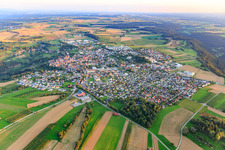 View of the town from the north in Dornhan in the state Baden-Wuerttemberg, Germany