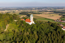 Mountain Bussen with Pilgrimage church in the district Offingen in Uttenweiler in the state Baden-Wuerttemberg, Germany