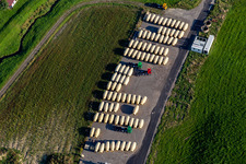 Storage for mixers on the premises of Liebherr-Mischtechnik GmbH in Bad Schussenried in the state Baden-Wuerttemberg, Germany