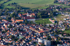 Aerial photograpy of Schussenried Monastery in the district Roppertsweiler in Bad Schussenried in the state Baden-Wuerttemberg, Germany