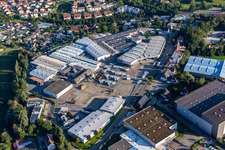 Buildings and production halls on the vehicle construction site of Hymer Reisemobile GmbH in Bad Waldsee in the state Baden-Wuerttemberg, Germany