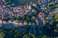 Aerial view of Hospital of the Holy Spirit in Bad Waldsee in the state Baden-Wuerttemberg, Germany