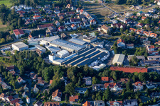 Building and production halls on the premises DER Hirsch Porozell GmbH in Bad Waldsee in the state Baden-Wuerttemberg, Germany