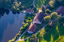 Aerial view of Eichler Art Blacksmiths in the district Tannweiler in Aulendorf in the state Baden-Wuerttemberg, Germany