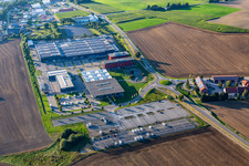 Buildings and production halls on the vehicle construction site of Carthago Reisemobilbau GmbH in Aulendorf in the state Baden-Wuerttemberg, Germany