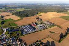 Buildings and production halls on the vehicle construction site of Carthago Reisemobilbau GmbH in Aulendorf in the state Baden-Wuerttemberg, Germany