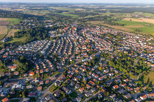 View of the town from the south in Aulendorf in the state Baden-Wuerttemberg, Germany