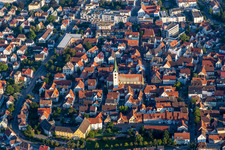 Old Town area and city center with the church of St. John in Bad Saulgau in the state Baden-Wuerttemberg, Germany