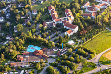 Building of the Spa and Event house und SPA-park with Sonnenhof-Therme Bad Saulgau and Klinik an der schoenen Moos in Bad Saulgau in the state Baden-Wuerttemberg, Germany