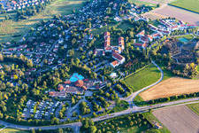 Building of the Spa and Event house und SPA-park with Sonnenhof-Therme Bad Saulgau and Klinik an der schoenen Moos in Bad Saulgau in the state Baden-Wuerttemberg, Germany
