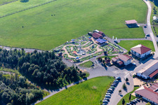 Aerial view of Hotel Hofgut Tiergarten in Aulendorf in the state Baden-Wuerttemberg, Germany