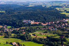Renaissance Castle Wolfegg with Church St. Katharina in Wolfegg in the state Baden-Wurttemberg, Germany
