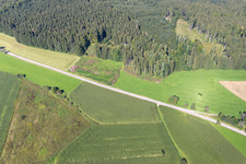 Aerial view of District Wassers in Wolfegg in the state Baden-Wuerttemberg, Germany
