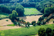 Aerial view of Niers in Wachtendonk in the state North Rhine-Westphalia, Germany