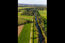 Straight course of the Danube in the district Waldhausen in Altheim in the state Baden-Wuerttemberg, Germany