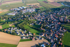 Aerial view of District Binzwangen in Ertingen in the state Baden-Wuerttemberg, Germany