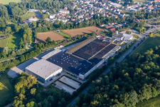 Aerial view of Building and production halls on the premises of Silit-Werke GmbH & Co. KG in Riedlingen in the state Baden-Wuerttemberg, Germany
