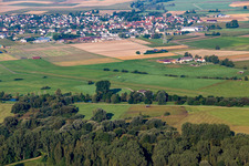 Aerial view of Airport Riedlingen in Riedlingen in the state Baden-Wuerttemberg, Germany