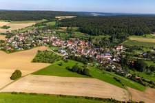 Aerial view of District Pflummern in Riedlingen in the state Baden-Wuerttemberg, Germany