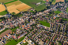Town View of the streets and houses of the residential areas in Langenenslingen in the state Baden-Wuerttemberg, Germany