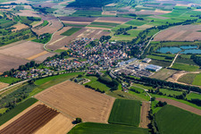 Village view on the edge of agricultural fields and land in Andelfingen in the state Baden-Wuerttemberg, Germany