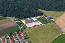 Building of stables of MSM Marschall Sportpferde Management GmbH in Heiligkreuztal in the state Baden-Wuerttemberg, Germany